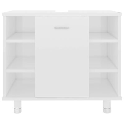 vidaXL Ντουλάπι Νιπτήρα Γυαλιστερό Λευκό 60x32x53,5 εκ. Μοριοσανίδα