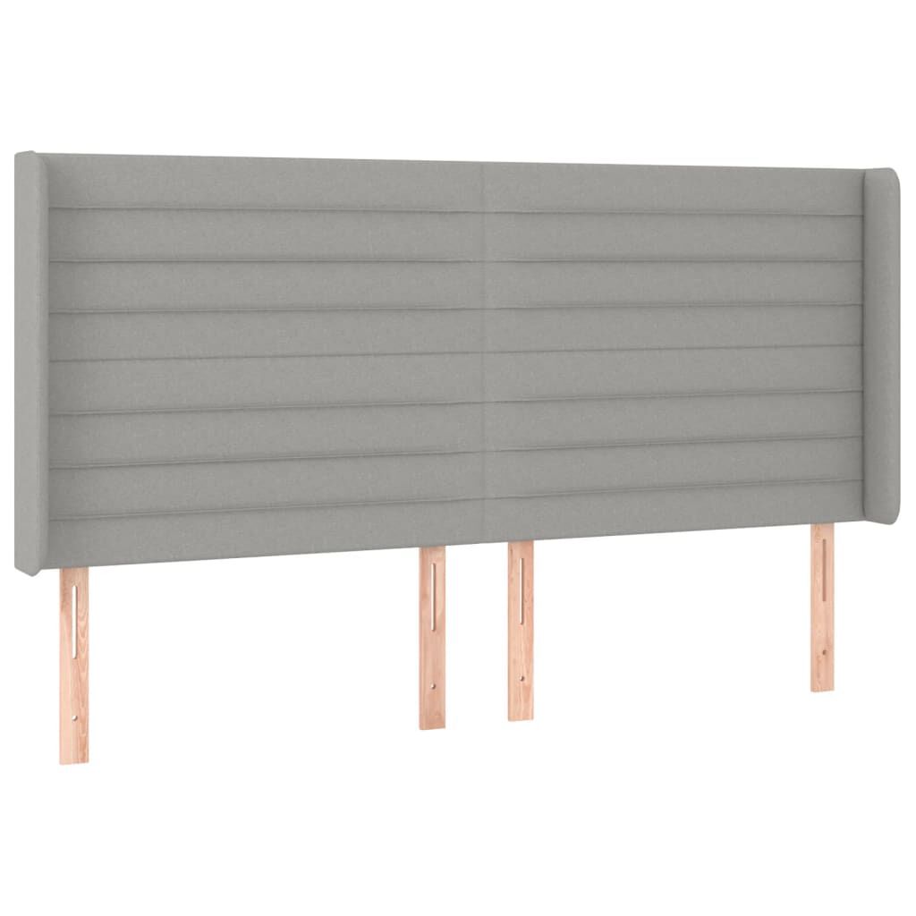 vidaXL Κεφαλάρι με Πτερύγια Ανοιχτό Γκρι 203x16x118/128 εκ. Υφασμάτινο