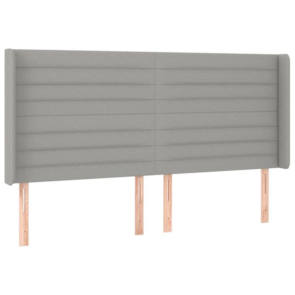 vidaXL Κεφαλάρι με Πτερύγια Ανοιχτό Γκρι 203x16x118/128 εκ. Υφασμάτινο