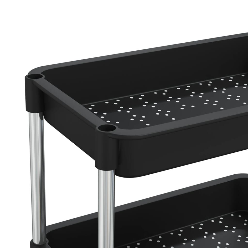 vidaXL Τρόλεϊ Κουζίνας 5 Επιπέδων Μαύρο 42 x 29 x 128 εκ. Σίδερο/ABS