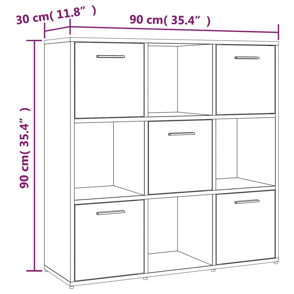 vidaXL Βιβλιοθήκη Καπνιστή Δρυς 90x30x90 εκ. από Επεξεργασμένο Ξύλο