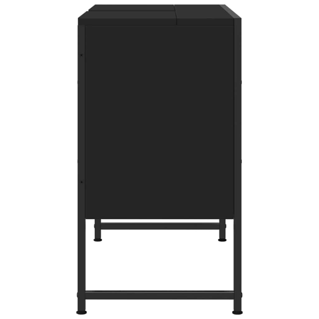 vidaXL Ντουλάπι Μπάνιου Νιπτήρα Μαύρο 80 x 33 x 60 εκ. Επεξ. Ξύλο
