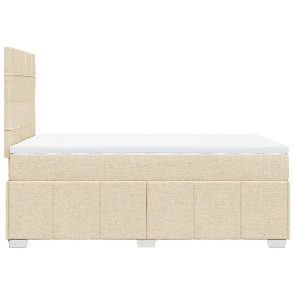 vidaXL Κρεβάτι Boxspring με Στρώμα Κρεμ 120x200 εκ. Υφασμάτινο
