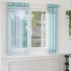 vidaXL Voile κουρτίνες με ροδέλες 2 τεμάχια Τιρκουάζ