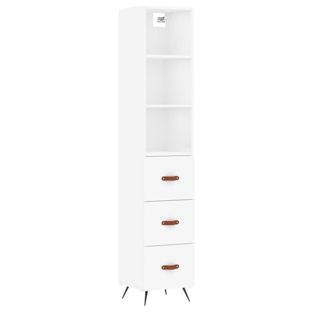 vidaXL Ντουλάπι Λευκό 34,5 x 34 x 180 εκ. από Επεξεργασμένο Ξύλο