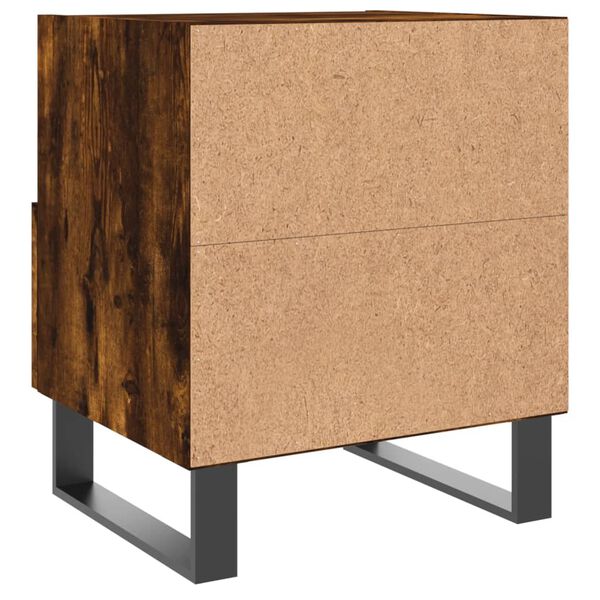 vidaXL Κομοδίνο Καπνιστή Δρυς 40 x 35 x 47,5 εκ. από Επεξεργ. Ξύλο