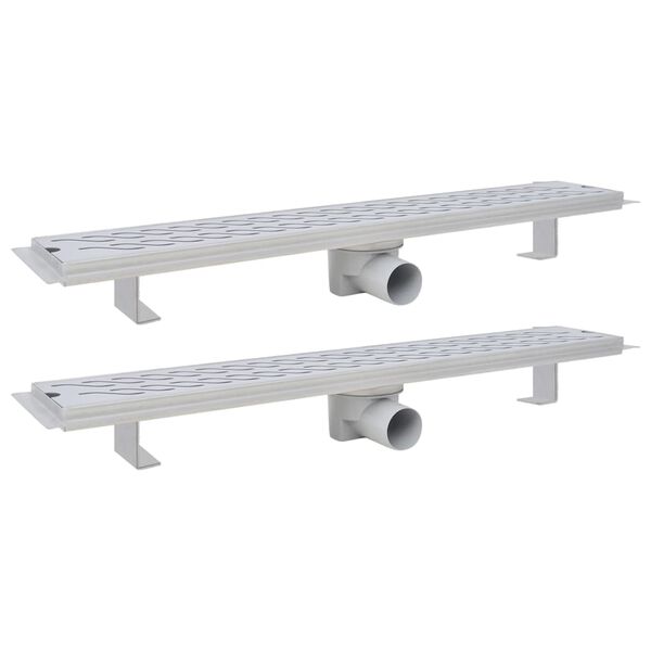 vidaXL Σιφόνια Ντουζιέρας Γραμμικά 2 τεμ. 730x140 χιλ. Ανοξ. Ατσάλι