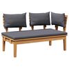 vidaXL Παγκάκι κήπου 2 pcs Καφέ Μασίφ ξύλο teak