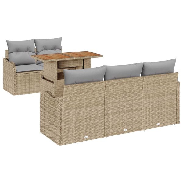 vidaXL Σετ Καναπέ Κήπου 6 pcs μπεζ και ανοιχτό γκρι 100 x 55 x 73 εκ