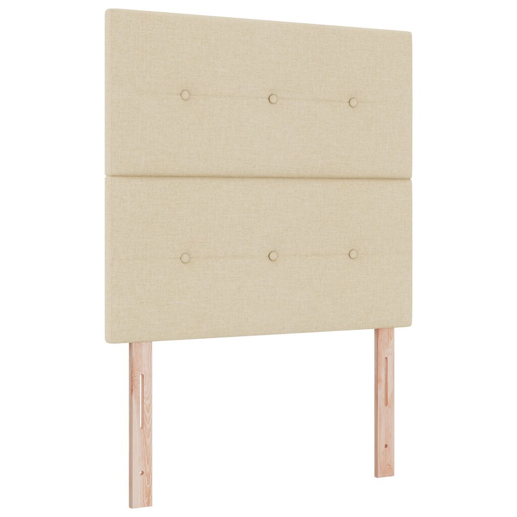 vidaXL Κρεβάτι Box Spring με στρώμα & LED μπεζ 100x200 εκ. Ύφασμα