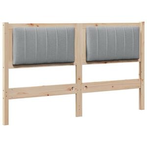 vidaXL Ταπετσαρισμένο κεφαλάρι Καφέ 135 cm Στερεά ξυλεία πεύκου