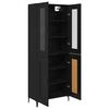 vidaXL Highboard &Mu;&alpha;ύ&rho;&eta; &Omicron;&xi;&upsilon;ά 69,5 x 34 x 180 &epsilon;&kappa;. &Epsilon;&pi;&epsilon;&xi;&epsilon;&rho;&gamma;&alpha;&sigma;&mu;έ&nu;&omicron; &xi;ύ&lambda;&omicron;