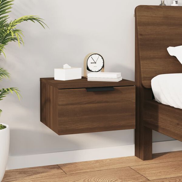 vidaXL Κομοδίνα Επιτοίχια 2 τεμ. Καφέ Δρυς 34 x 30 x 20 εκ.