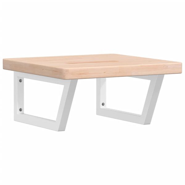 vidaXL Ράφι Νιπτήρα Τοίχου από Ατσάλι / Μασίφ Ξύλο Δρυός