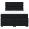 vidaXL Κρεβάτι Boxspring με Στρώμα Μαύρο 140x190 εκ. Βελούδινο