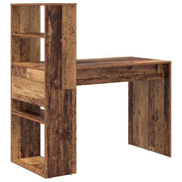 vidaXL Γραφείο με Αποθήκευση Παλιό Ξύλο 113x54x120 εκ. Επεξεργασμένο Ξύλο