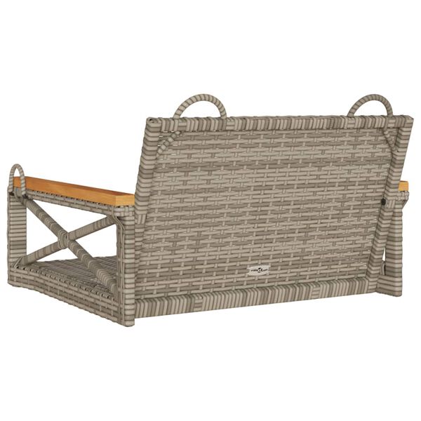 vidaXL Παγκάκι Κούνια Γκρι 63x62x40 εκ. από Συνθετικό Ρατάν