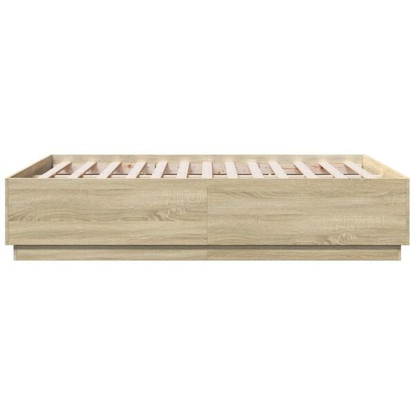 vidaXL Πλαίσιο Κρεβατιού Sonoma Δρυς 135x190 εκ. Επεξεργασμένο Ξύλο