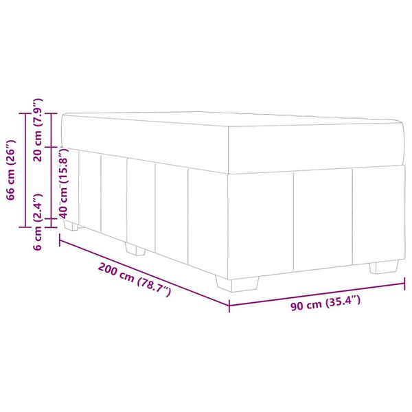 vidaXL Σκελετός Κρεβατιού Ανοιχτό γκρι 90 x 200 cm ύφασμα