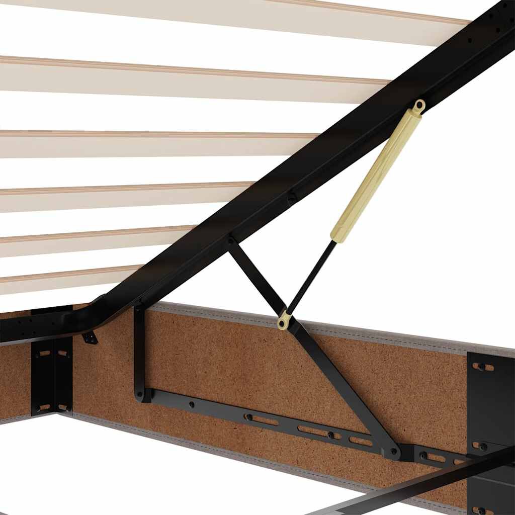 vidaXL Οθωμανικό κρεβάτι με στρώμα & LEDs Taupe 180x200cm ύφασμα