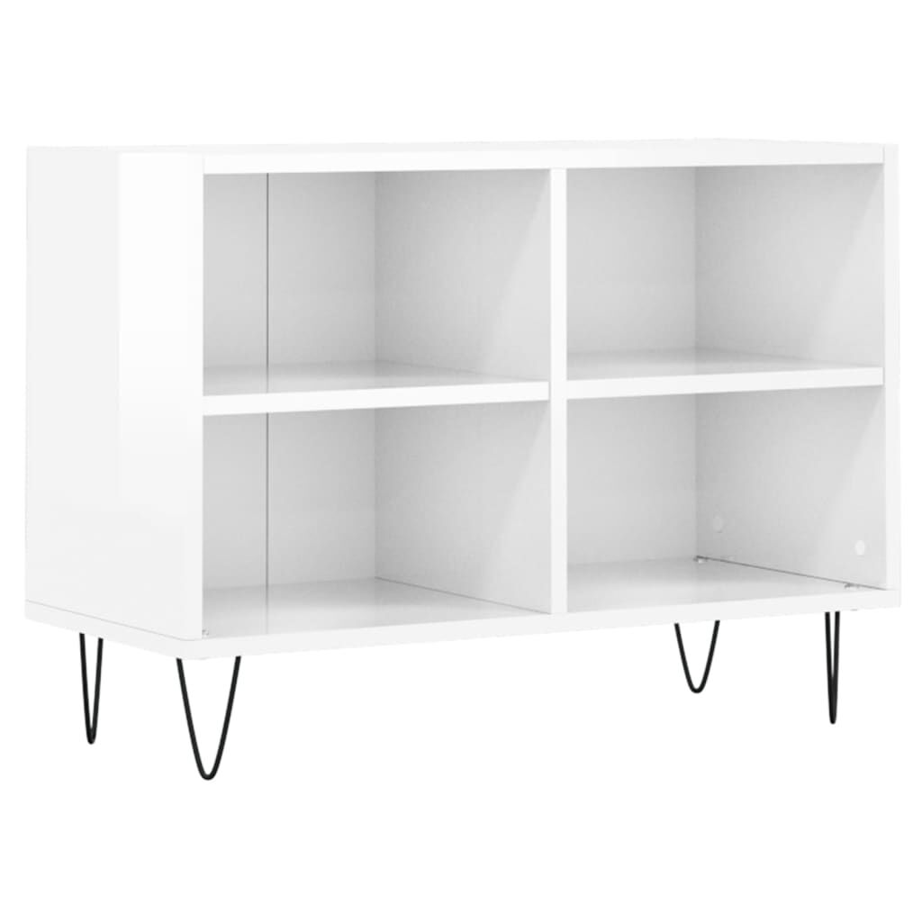 vidaXL Έπιπλο Τηλεόρασης Γυαλ. Λευκό 69,5x30x50 εκ. Επεξεργασμένο Ξύλο