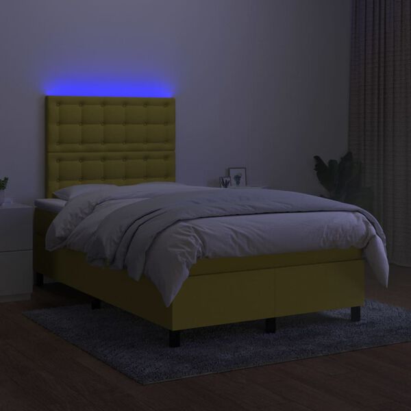 vidaXL &Kappa;&rho;&epsilon;&beta;ά&tau;&iota; Boxspring &mu;&epsilon; &Sigma;&tau;&rho;ώ&mu;&alpha; & LED &Pi;&rho;ά&sigma;&iota;&nu;&omicron; 120x200 &epsilon;&kappa; &Upsilon;&phi;&alpha;&sigma;&mu;ά&tau;&iota;&nu;&omicron;