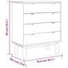 vidaXL Συρταριέρα OTTA Γκρι 76,5 x 39,5 x 90 εκ. από Μασίφ Ξύλο Πεύκου