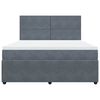 vidaXL Κρεβάτι Boxspring με Στρώμα Σκούρο Γκρι 180x200 εκ. Βελούδινο