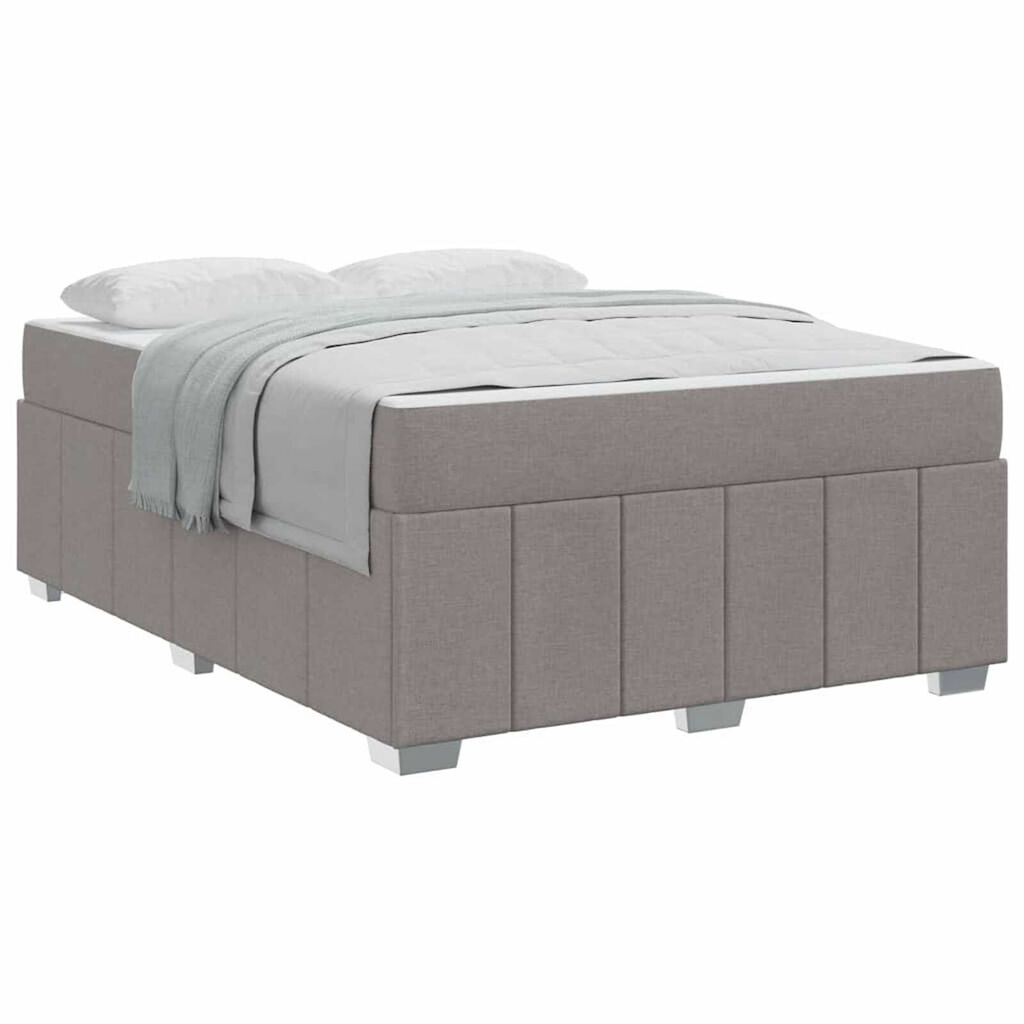 vidaXL Σκελετός Κρεβατιού με στρώμα Taupe 160 x 200 cm ύφασμα