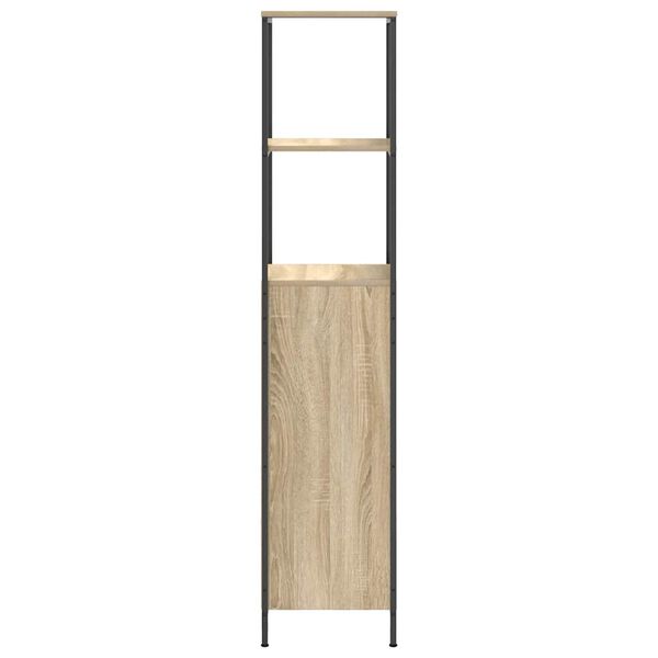 vidaXL Ντουλάπι μπάνιου με ράφια Sonoma δρυς 36x35x165 εκ.