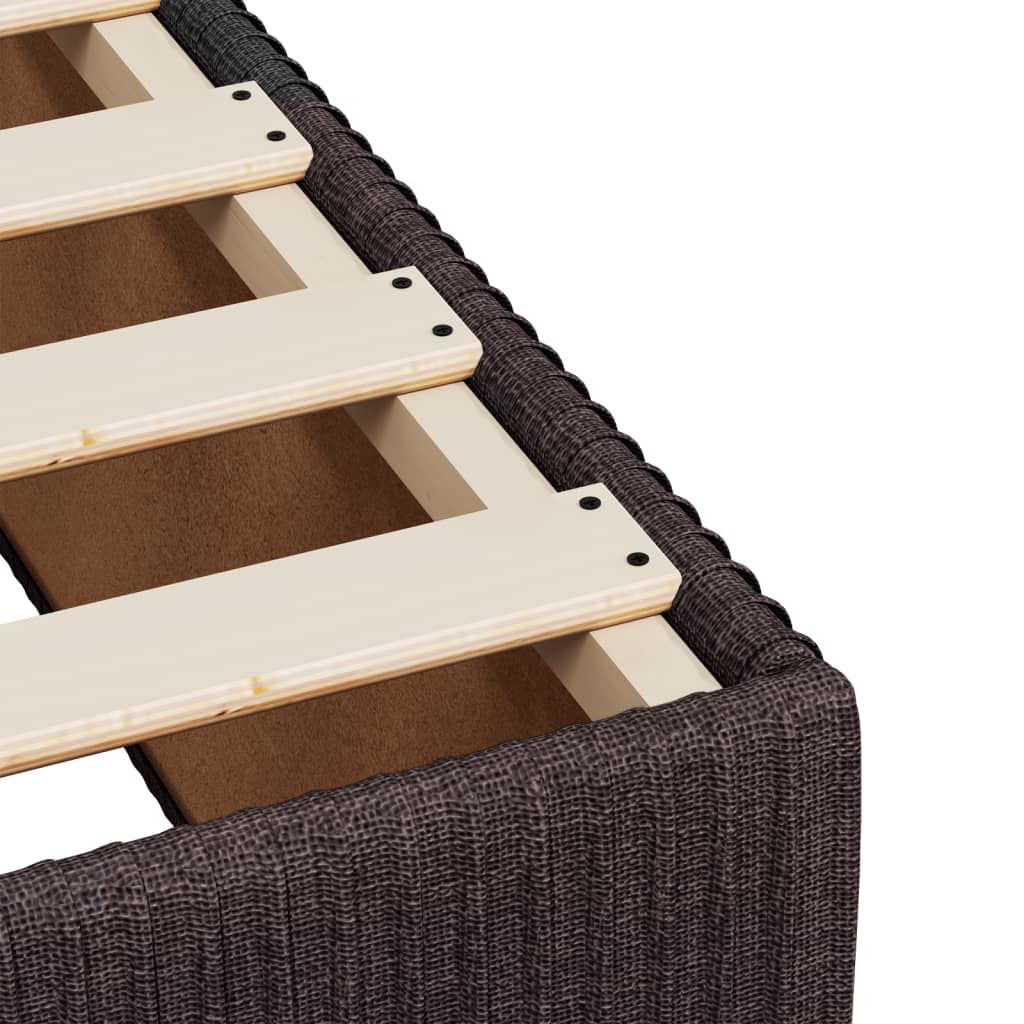 vidaXL Κρεβάτι Boxspring με Στρώμα Σκούρο Καφέ 120x190 εκ Υφασμάτινο