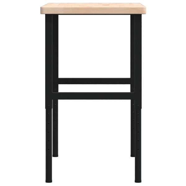 vidaXL Πάγκος Εργασίας Ορθογώνιος 100x60x(73-99,5) εκ Μασίφ Ξύλο Δρυός