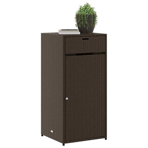 vidaXL Ντουλάπι Αποθήκευσης Κήπου Καφέ 55x55x111 εκ. Συνθετικό Ρατάν