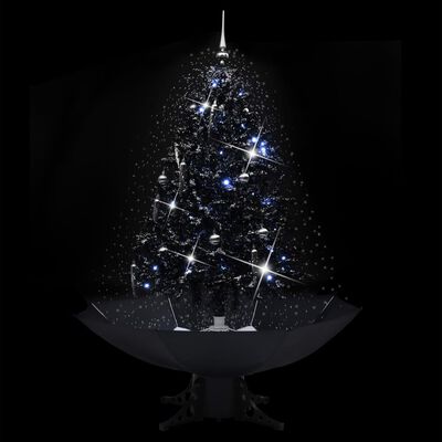 vidaXL Χριστουγεννιάτικο Δέντρο που Χιονίζει Μαύρο 140 εκ. PVC με Βάση