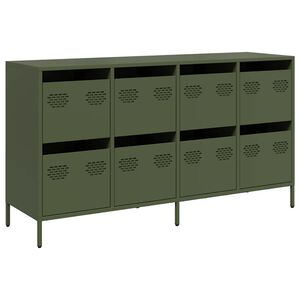 vidaXL Sideboard Ελαιοπράσινο 135x39x73,5 cm Ατσάλι ψυχρής έλασης