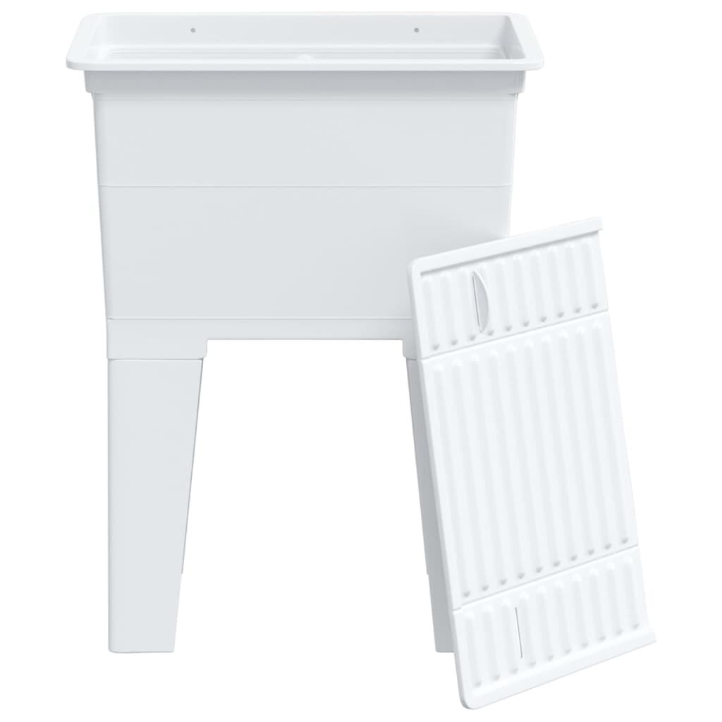 vidaXL Νιπτήρας Πλύσης Ρούχων Λευκός 59x41x75 εκ. από Ρητίνη