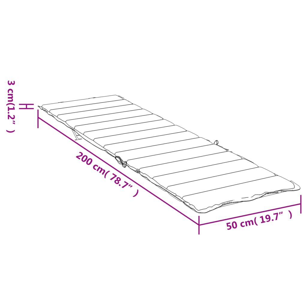 vidaXL Μαξιλάρι Ξαπλώστρας Γκρι 200 x 50 x 3 εκ. από Ύφασμα Oxford