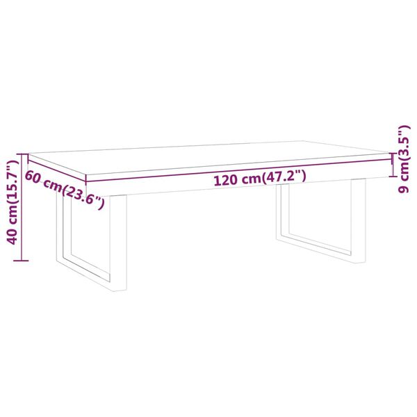 vidaXL Τραπεζάκι Σαλονιού Σκ. Καφέ/Μαύρο 120x60x40 εκ. από MDF/Σίδερο