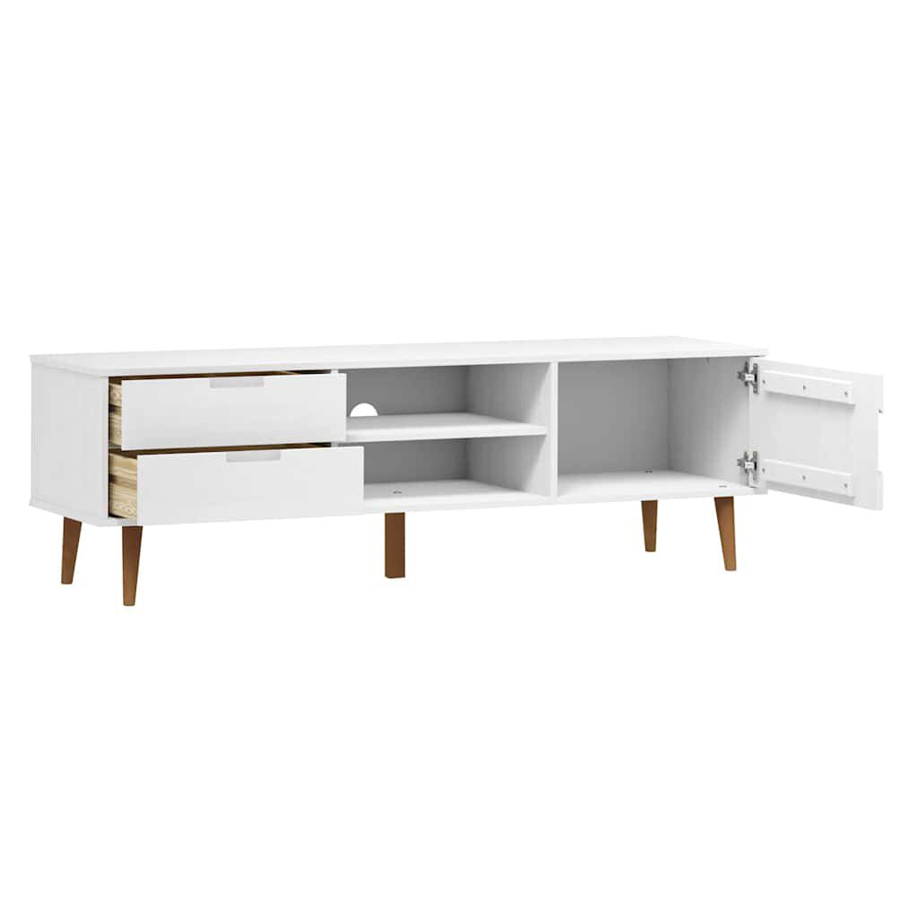 vidaXL Έπιπλο Τηλεόρασης MOLDE Λευκό 158x40x49 εκ. Μασίφ Ξύλο Πεύκου