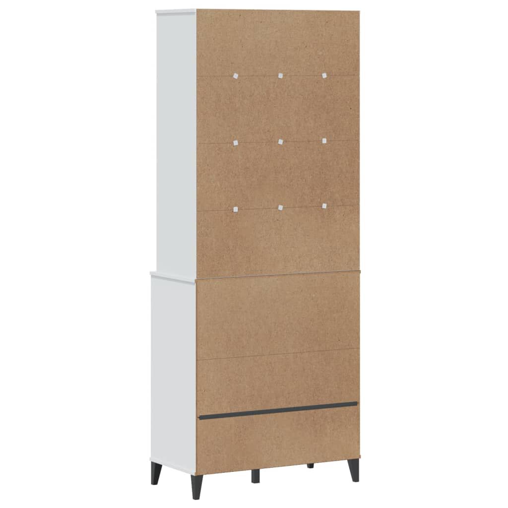 vidaXL Ντουλάπι Ψηλό VIKEN Λευκός 80x40x80 εκ. από Μασίφ Ξύλο Πεύκου