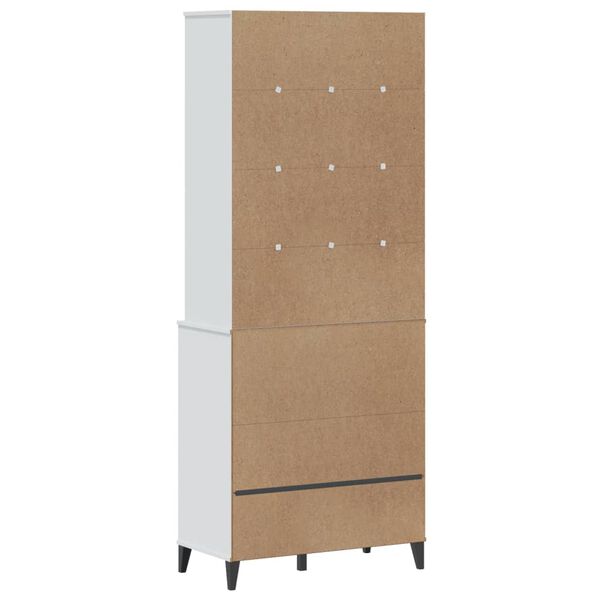 vidaXL Ντουλάπι Ψηλό VIKEN Λευκός 80x40x80 εκ. από Μασίφ Ξύλο Πεύκου