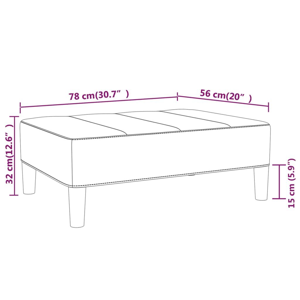 vidaXL Υποπόδιο Μπορντό 78 x 56 x 32 εκ. Υφασμάτινο