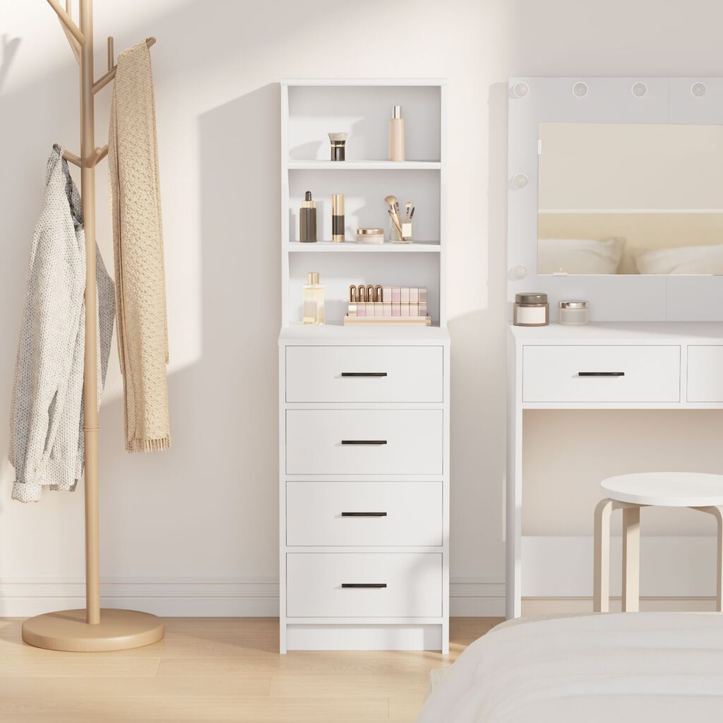 vidaXL Υψηλός θρόισμα Λευκό 40x41x135 εκ Επεξεργασμένο Ξύλο