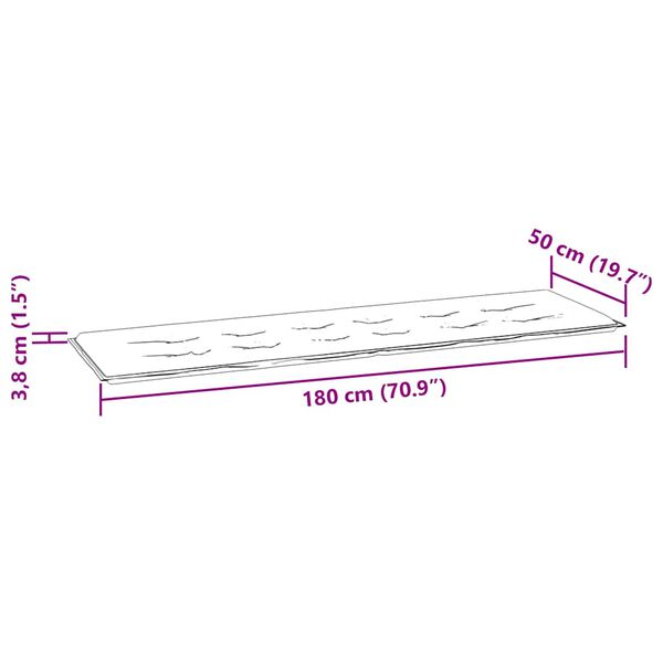 vidaXL Μαξιλάρι Πάγκου Κήπου Taupe 180x50x4 εκ. Ύφασμα Oxford
