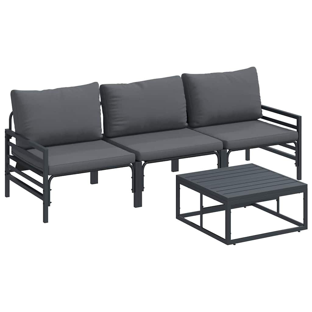 vidaXL Σετ Καναπέ Κήπου 4 pcs Ανθρακί Ατσάλι