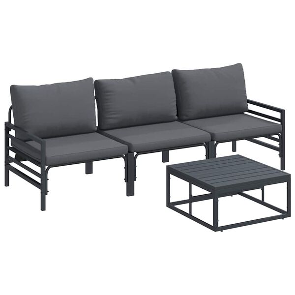 vidaXL Σετ Καναπέ Κήπου 4 pcs Ανθρακί Ατσάλι