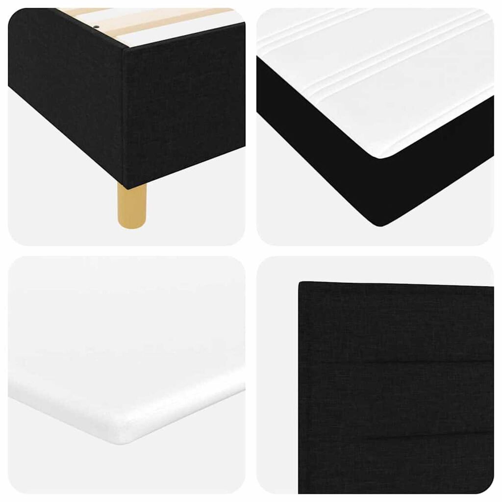 vidaXL Κρεβάτι με ελατήριο με στρώμα Μαύρο 200 x 200 cm ύφασμα