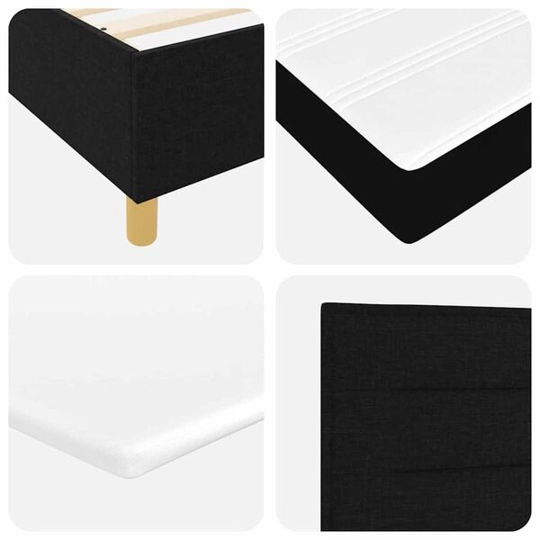 vidaXL Κρεβάτι με ελατήριο με στρώμα Μαύρο 200 x 200 cm ύφασμα