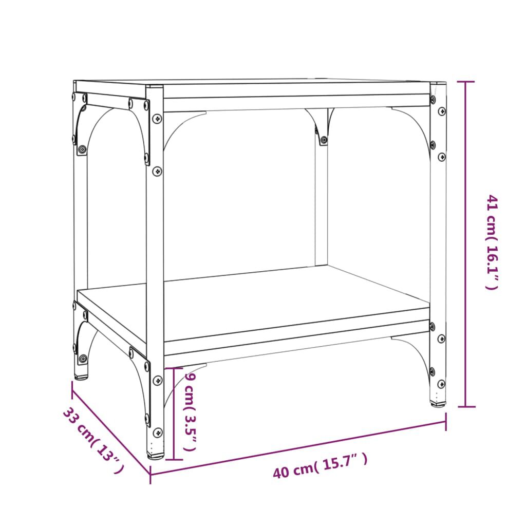 vidaXL Έπιπλο Τηλεόρασης Γκρι Sonoma 40x33x41 εκ. Επεξ. Ξύλο & Ατσάλι
