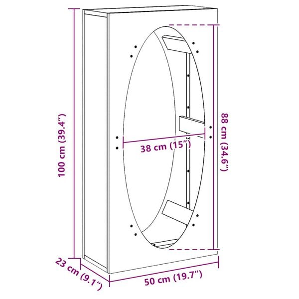vidaXL Ραφιέρα Καυσόξυλων 50x23x100 εκ. από Ανοξείδωτο ατσάλι